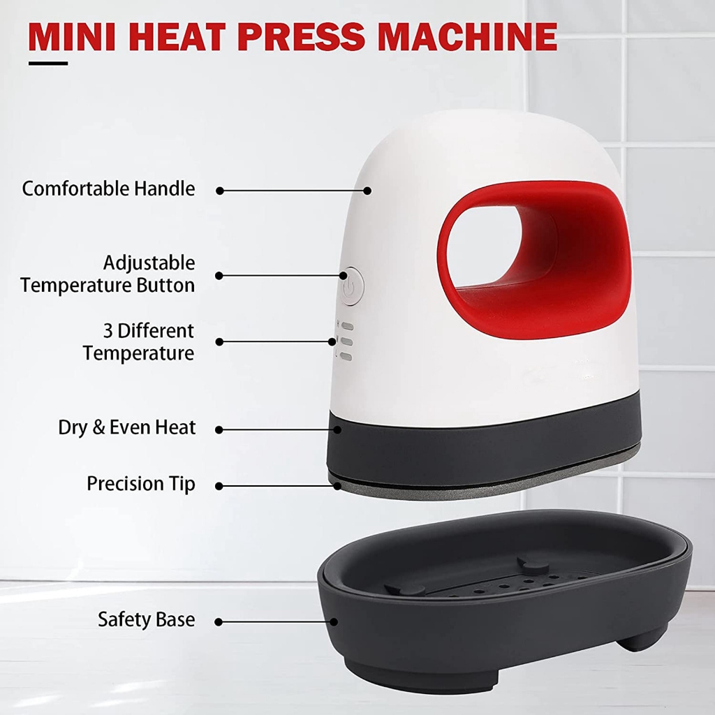 Máy In Nhiệt Mini 3 Cài Đặt Nhiệt Nhỏ Gọn Nhẹ In Nhiệt Sắt Cho Áo Thun Giày Quần Áo Túi Mũ