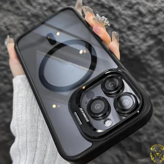 COVET Clear Camera Từ Tính Stent Ốp lưng Tương Thích Cho iPhone 16 15 14 13 12 11 Pro Max Plus Mang Theo Ống Kính Sang Trọng Trong Suốt Chống Sốc Ốp Lưng