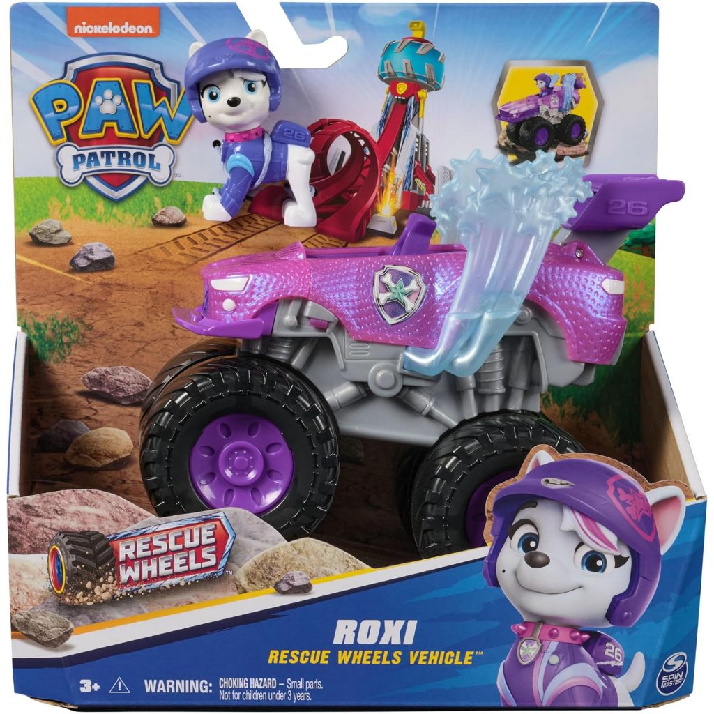 Paw Patrol: Xe cứu hộ Xe tải quái vật Roxi với nhân vật hành động biến hình và sưu tập