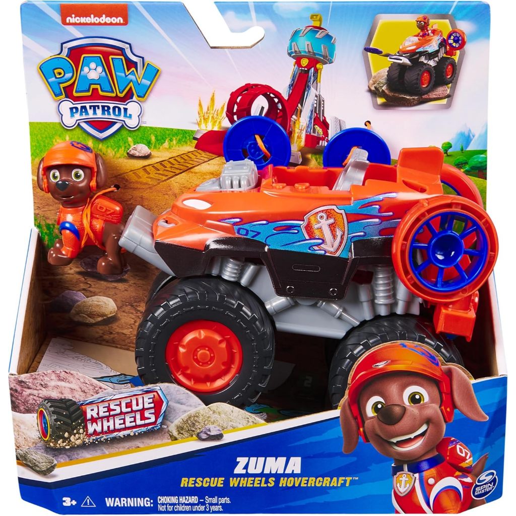 Paw Patrol: Rescue Wheels Zuma 's Hovercraft, Xe tải đồ chơi có bệ phóng phóng phóng và nhân vật hành động sưu tập