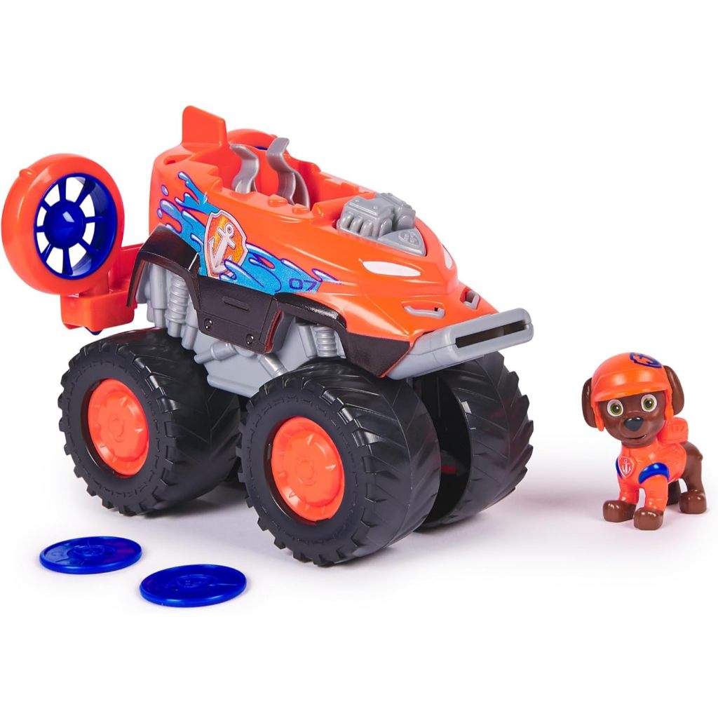 Paw Patrol: Rescue Wheels Zuma 's Hovercraft, Xe tải đồ chơi có bệ phóng phóng phóng và nhân vật hành động sưu tập