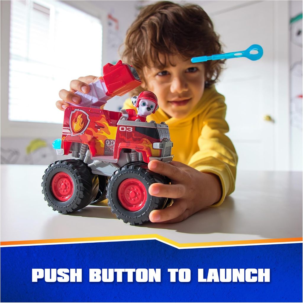 Paw Patrol: Xe cứu hộ Động cơ cứu hỏa của Marshall, Động cơ cứu hỏa đồ chơi với bệ phóng phóng chiếu và nhân vật hành động sưu tập