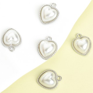 10 Chiếc Ngọc Trai Giả Inlay Hình Trái Tim, Vòng Cổ/Vòng Tay/Bông Tai DIY Mặt Dây Tình Yêu, Cao Cấp Thanh Lịch, Phù Hợp Ngày Lễ Tình Nhân