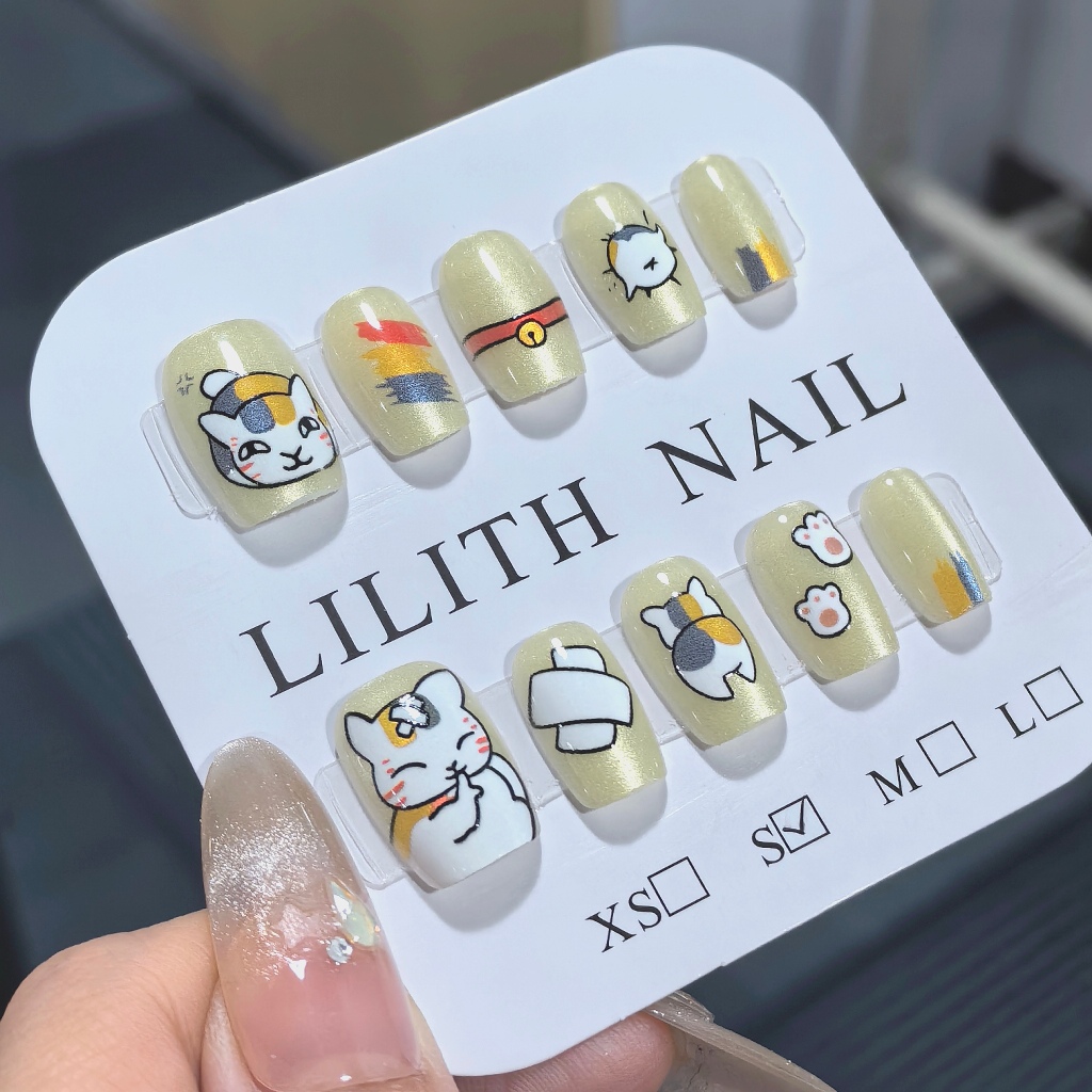 Mèo Giáo Viên Mắt Mèo Giả Móng Tay Giả Nailbox Làm Móng Tay Miếng Dán Mắt Mèo Hoạt Hình Narutome Bạn Bè Sách Mèo Con