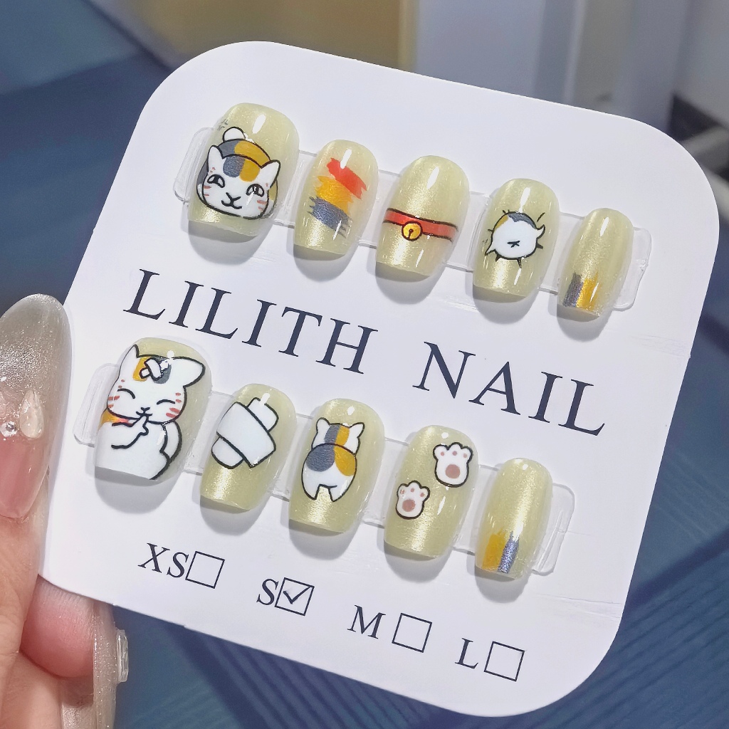 Mèo Giáo Viên Mắt Mèo Giả Móng Tay Giả Nailbox Làm Móng Tay Miếng Dán Mắt Mèo Hoạt Hình Narutome Bạn Bè Sách Mèo Con