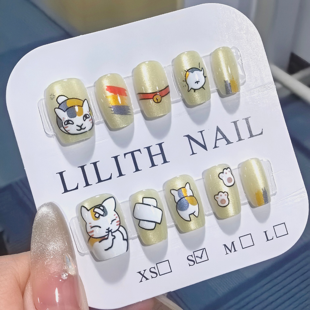 Mèo Giáo Viên Mắt Mèo Giả Móng Tay Giả Nailbox Làm Móng Tay Miếng Dán Mắt Mèo Hoạt Hình Narutome Bạn Bè Sách Mèo Con
