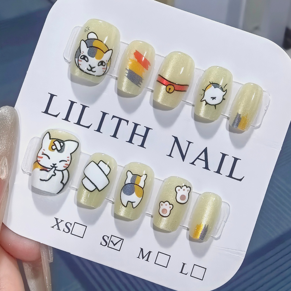Mèo Giáo Viên Mắt Mèo Giả Móng Tay Giả Nailbox Làm Móng Tay Miếng Dán Mắt Mèo Hoạt Hình Narutome Bạn Bè Sách Mèo Con