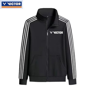 Victor Tennis New Jersey Nam Nữ Thoải Mái Rời Áo Sơ Mi Cầu Lông Chạy Thể Dục Thể Thao Dây Kéo Áo Khoác