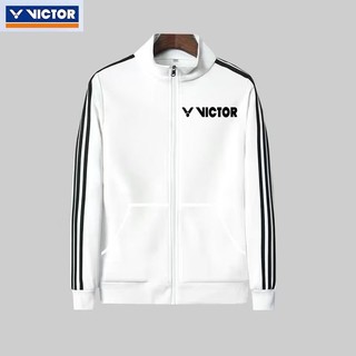 Victor Tennis New Jersey Nam Nữ Thoải Mái Rời Áo Sơ Mi Cầu Lông Chạy Thể Dục Thể Thao Dây Kéo Áo Khoác