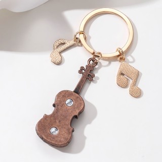 Cổ Điển Violin Ghi Chú Men Móc Khóa Nhạc Cụ Âm Nhạc Vòng Chìa Khóa Quà Tặng Tốt Cho Bạn Bè Nhạc Sĩ