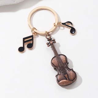 Cổ Điển Violin Ghi Chú Men Móc Khóa Nhạc Cụ Âm Nhạc Vòng Chìa Khóa Quà Tặng Tốt Cho Bạn Bè Nhạc Sĩ