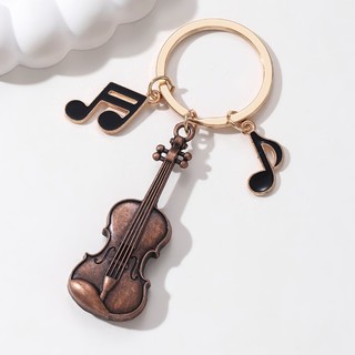 Cổ Điển Violin Ghi Chú Men Móc Khóa Nhạc Cụ Âm Nhạc Vòng Chìa Khóa Quà Tặng Tốt Cho Bạn Bè Nhạc Sĩ