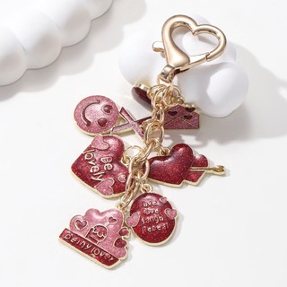 Trái Tim Đỏ Mặt Cười Đẹp Men Móc Khóa Phong Bì Tình Yêu Dành Cho Nữ Quà Tặng Ngày Lễ Tình Nhân Tốt