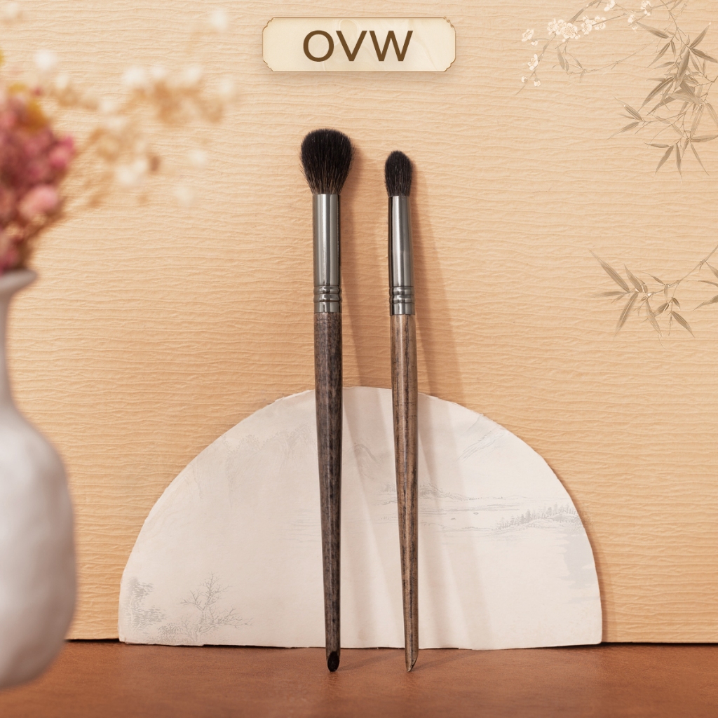 Ảnh 【OVW】Set 2 cọ tán bóng mắt XQ0711 bằng lông dê chuyên nghiệp 1