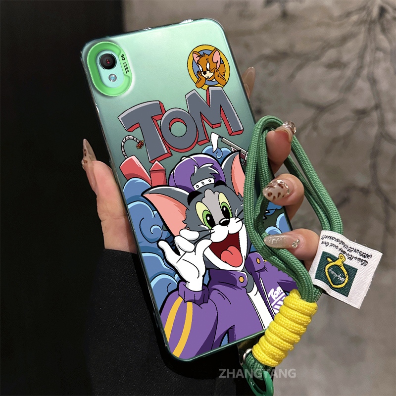 Ốp Lưng Cho OPPO A37 A37F Chất Liệu Silicon Mờ TPU Vỏ Điện Thoại Thẩm Mỹ Hoạt Hình Hình Mèo Họa Tiết TPU Mềm Trường Hợp Có Dây Treo