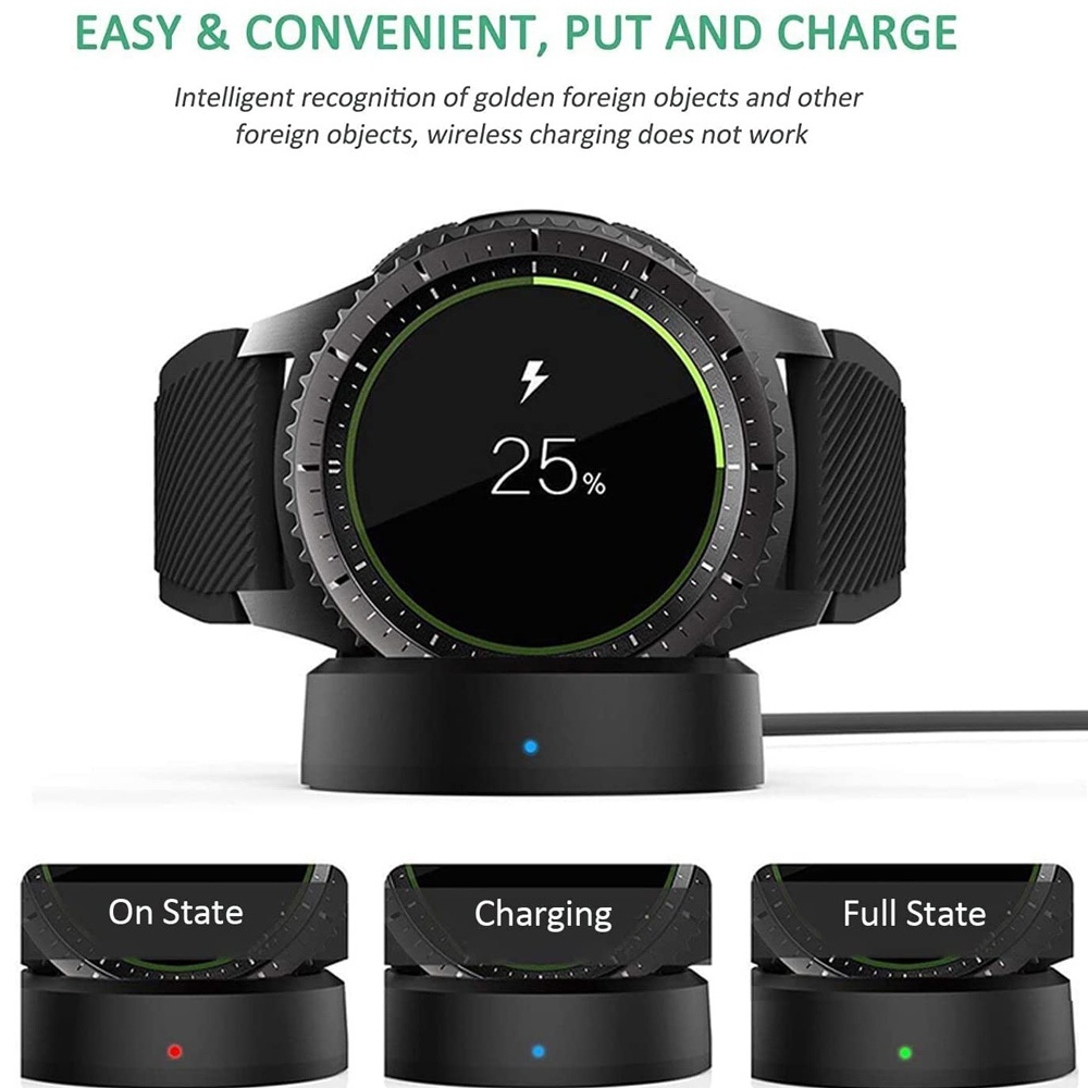 Đế Sạc Nhanh Không Dây Cho Samsung Gear S3 / S2 Frontier Watch Cáp Sạc Cho Samsung Gear S3 Biên Giới Sạc