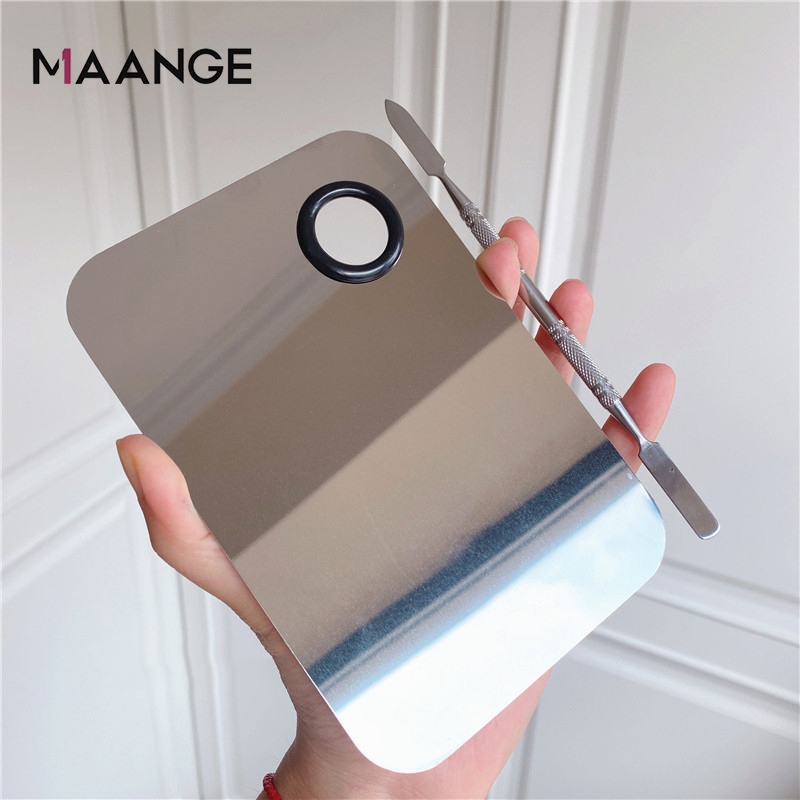 Ảnh Khay Dụng Cụ Trộn Nền Bằng Thép Sáng MAANGE Chống Gỉ Kèm Cây Trộn 1614 4