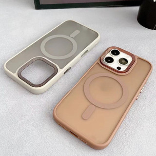 [Hoạt động] Ốp điện thoại mờ chống sốc sang trọng tương thích cho iPhone 16 Pro Max 15 14 13 12 Pro Max 16 / 14 / 15plus với vỏ cứng bảo vệ khung camera kim loại từ tính