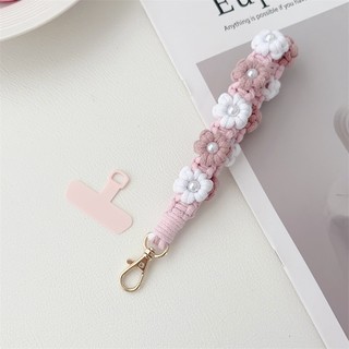 Dây Điện Thoại Di Động Cổ Tay Dây Ngắn Bện Hoa Cúc Bohemian Dây Ngắn Điện Thoại Di Động Dây Xích Chống Mất