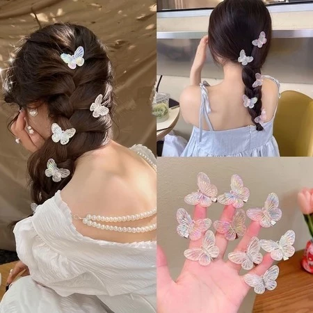 🍥jellycuty🍥 🦋Kẹp tóc mái mỏ vịt con bướm, cánh bướm, cặp bấm mái nữ