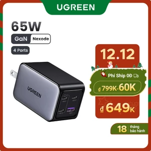 Ugreen 65W GaN Sạc 4 Cổng USB C Sạc Nhanh 3.0 PD 3.0 Cho Macbook Air Laptop Máy Tính Bảng iPhone 16 15 14 13 Pro Max