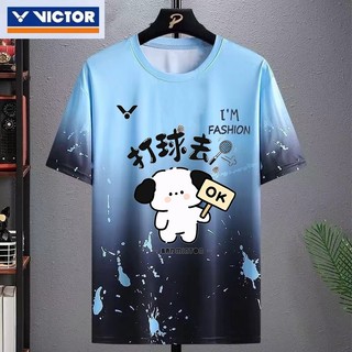 Áo sơ mi cầu lông mới của Victor nam nữ lưới thấm mồ hôi áo quần vợt tay ngắn thi đấu tập luyện trẻ em hàng đầu thể thao