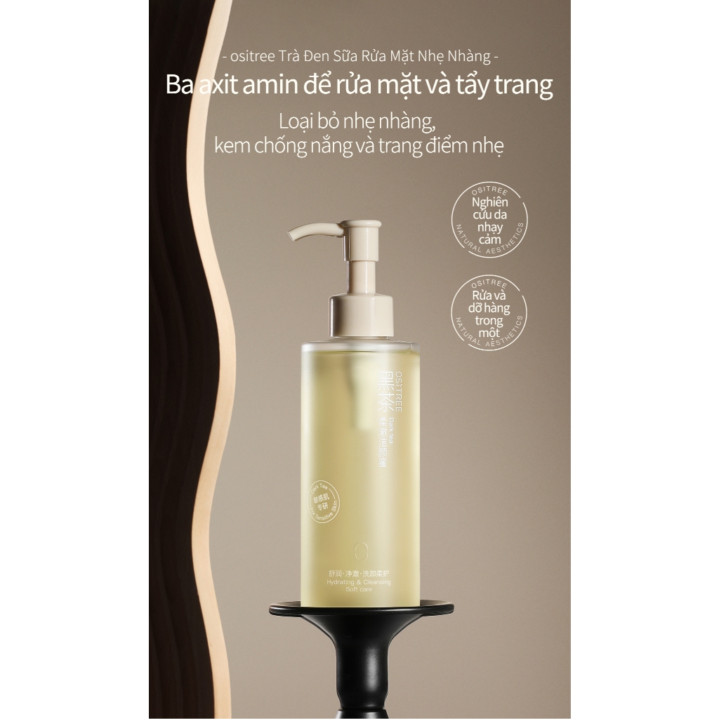 Ositree Sữa Rửa Mặt Ositree Trà Đen Dịu Nhẹ Làm Sạch Sâu Kiềm Dầu Làm Sạch Da 200g
