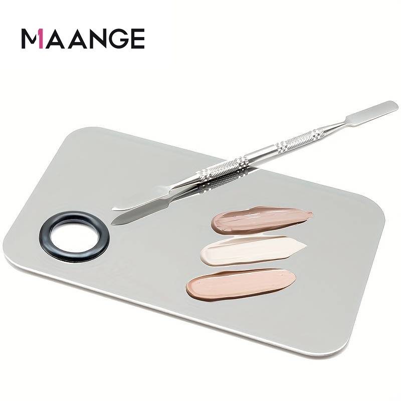 Ảnh Khay Dụng Cụ Trộn Nền Bằng Thép Sáng MAANGE Chống Gỉ Kèm Cây Trộn 1614 1