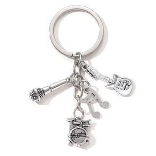 Cổ Điển Xe Note Guitar Dụng Cụ Sửa Chữa Trượt Tuyết Hợp Kim Nhạc Móc Khóa Cho Bạn Bè DIY Quà Tặng Tốt