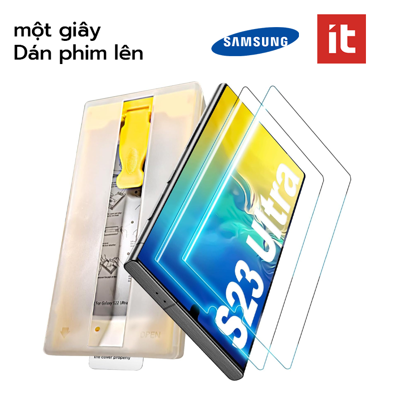 [it] Miếng dán bảo vệ màn hình cho Samsung Galaxy S26 / S25 / S24 / S23 / S22 Ultra, Bộ điều chỉnh tự động, cài đặt 3 giây, Không bong bóng và tự phục hồi, Bảo hiểm toàn diện cong 3D