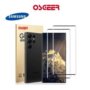 OSGEER 2 Gói Bảo Vệ Màn Hình Cho Samsung Galaxy S21 S22 S23 S24 25 Ultra 5G, 3D Cong 9H Kính Cường Lực Bảo Vệ Màn Hình
