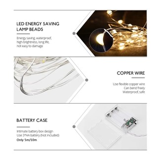 Đèn LED Dây 10M 5M 2M Đèn Cổ Tích Nhà Giáng Sinh Trang Trí Tiệc Cưới Bằng 3 * AA Hoạt Động Bằng Pin 2025 Năm Mới Trang Trí Nhà Cửa Đèn