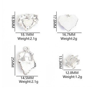 10 Chiếc Tinh Tế Dreamy Love Heart Series Giả Đá Mặt Trăng Thủy Tinh khảm Hợp Kim Quyến Rũ - Ngày Lễ Tình Nhân Lãng Mạn Cặp Đôi Trang Sức Quà Tặng Vòng Cổ Vòng Tay Bông Tai DIY Mặt Dây Kim Loại Bóng