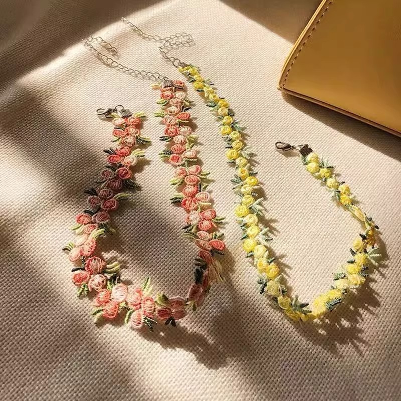 Hoa hồng choker xương đòn dây chuyền mùa thu đông thiểu số vòng cổ gió nguyên chất dành cho nữ