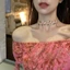 Vòng cổ choker thêu hoa hồng và lá thủ công, phong cách boho tây âu, trang sức nữ tinh tế