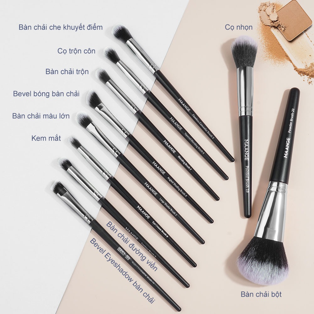 Ảnh Bộ 20 cọ makeup MAANGE lông mềm cao cấp kèm hộp đựng cọ trang điểm cầm tay 5748H 3