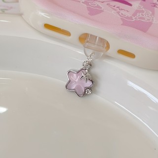 Điện Thoại Di Động Chống Bụi Cắm Hợp Kim DIY Sáng Tạo Kim Cương Ngôi Sao Hoa Mặt Dây Chuyền Lỗ Điện Thoại Di Động Chống Bụi Cắm