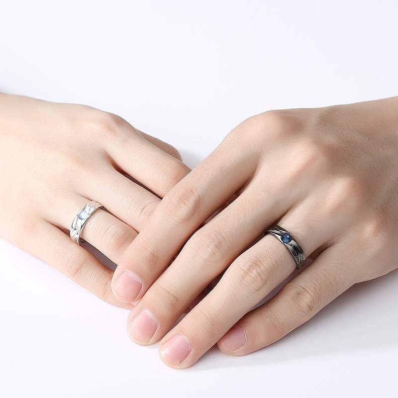Thiên Thần Và Quỷ Nhẫn Cặp Đôi Nam Nữ Mở Cánh Có Thể Điều Chỉnh Màu Đen Trắng Cặp Nhẫn Quà Tặng Ngày Lễ Tình Nhân