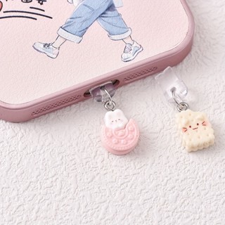Điện Thoại Di Động Chống Bụi Cắm DIY Nhựa Hoạt Hình Kem Hồng Bánh Quy Thỏ Sôcôla Chó Mặt Dây Chuyền Nhỏ Lỗ Điện Thoại Di Động Chống Bụi Cắm