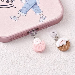 Điện Thoại Di Động Chống Bụi Cắm DIY Nhựa Hoạt Hình Kem Hồng Bánh Quy Thỏ Sôcôla Chó Mặt Dây Chuyền Nhỏ Lỗ Điện Thoại Di Động Chống Bụi Cắm