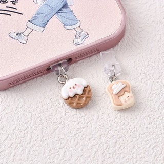 Điện Thoại Di Động Chống Bụi Cắm DIY Nhựa Hoạt Hình Kem Hồng Bánh Quy Thỏ Sôcôla Chó Mặt Dây Chuyền Nhỏ Lỗ Điện Thoại Di Động Chống Bụi Cắm