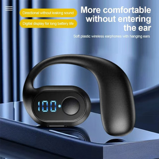 Tai nghe không dây Bluetooth 5.4 Tai nghe dẫn truyền xương nhẹ Tai nghe Móc tai Màn hình LED Gọi HD Mic Âm thanh vòm Tai nghe