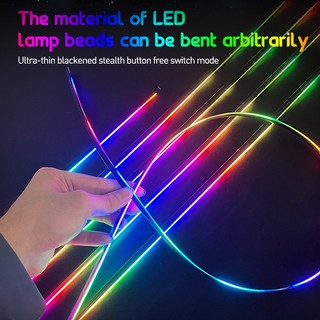 Full Color Streamer Đèn xung quanh ô tô RGB Đèn LED đa năng Nội thất Dải Acrylic ẩn Đèn khí quyển giao hưởng
