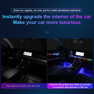 Full Color Streamer Đèn xung quanh ô tô RGB Đèn LED đa năng Nội thất Dải Acrylic ẩn Đèn khí quyển giao hưởng