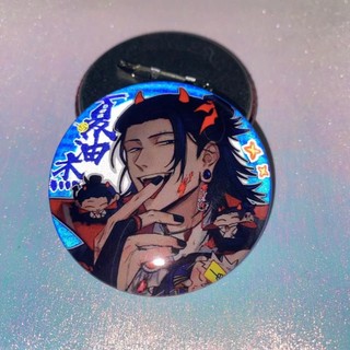 Anime Jujutsu Kaisen Gojo Satoru Geto Tinplate Kim Loại Laser Huy Hiệu Pin Anime Ngoại Vi Sưu Tập Quà Tặng