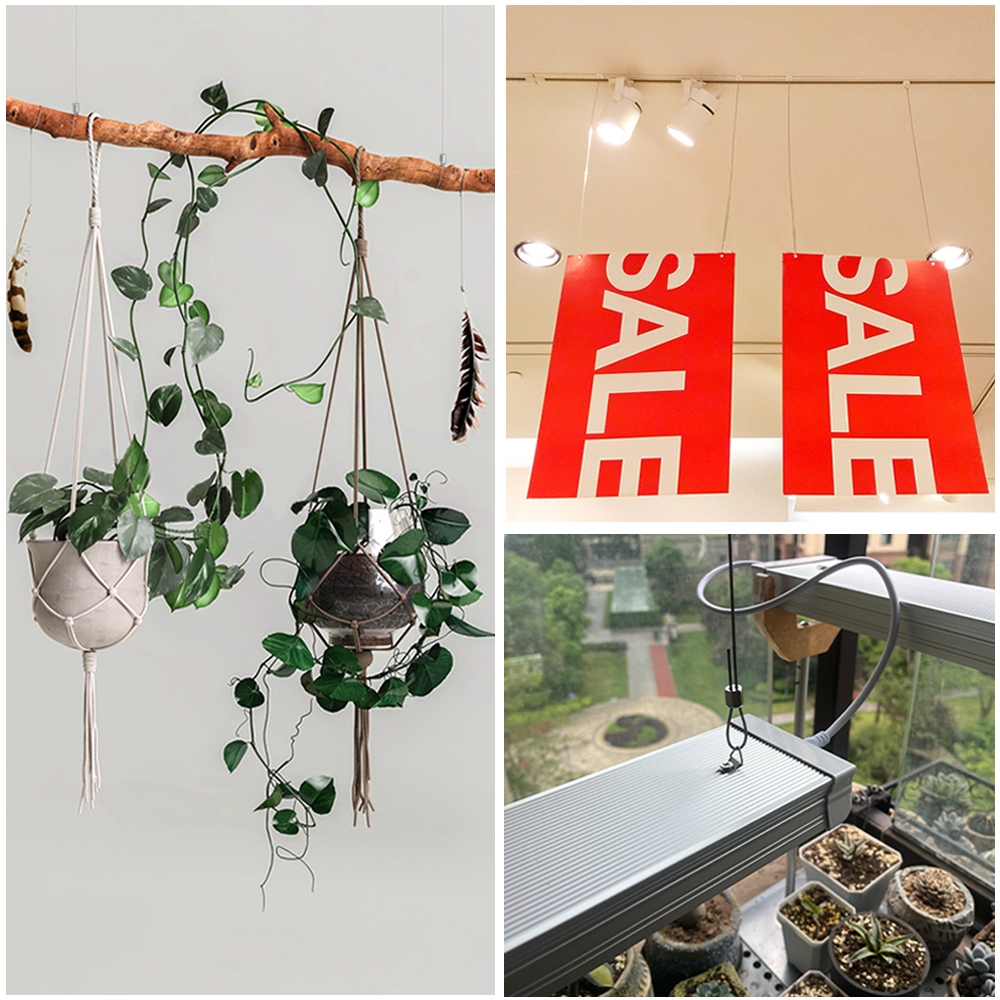 1-4mm Có Thể Điều Chỉnh Dây Thép Kẹp Cho Khóa Phụ Kiện Chiếu Sáng Chậu Cây Treo Sling Vít Cố Định Cáp Dụng Cụ