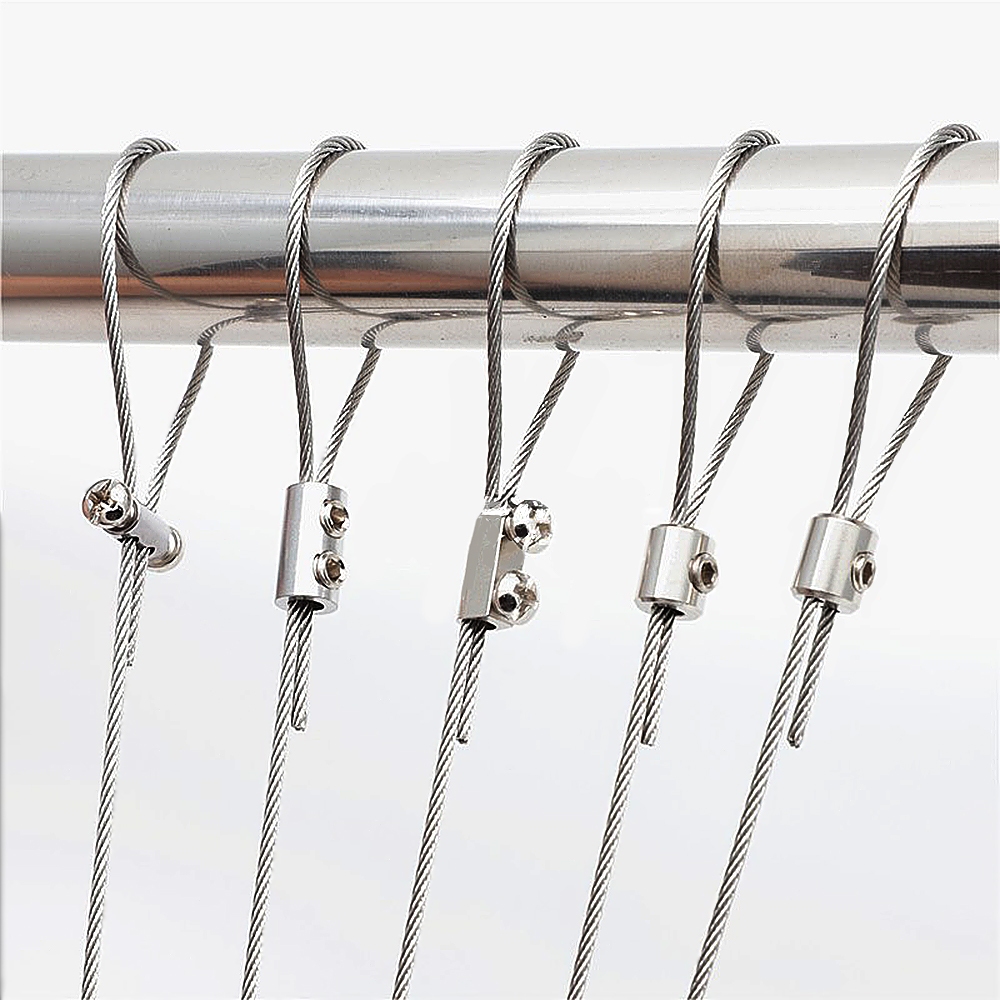 1-4mm Có Thể Điều Chỉnh Dây Thép Kẹp Cho Khóa Phụ Kiện Chiếu Sáng Chậu Cây Treo Sling Vít Cố Định Cáp Dụng Cụ