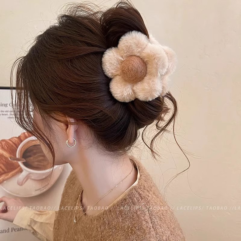 Mới sang trọng lấy hoa kẹp nữ cao cấp cảm giác cá mập kẹp tóc khối lượng nhiều tóc mùa thu đông phụ kiện tóc