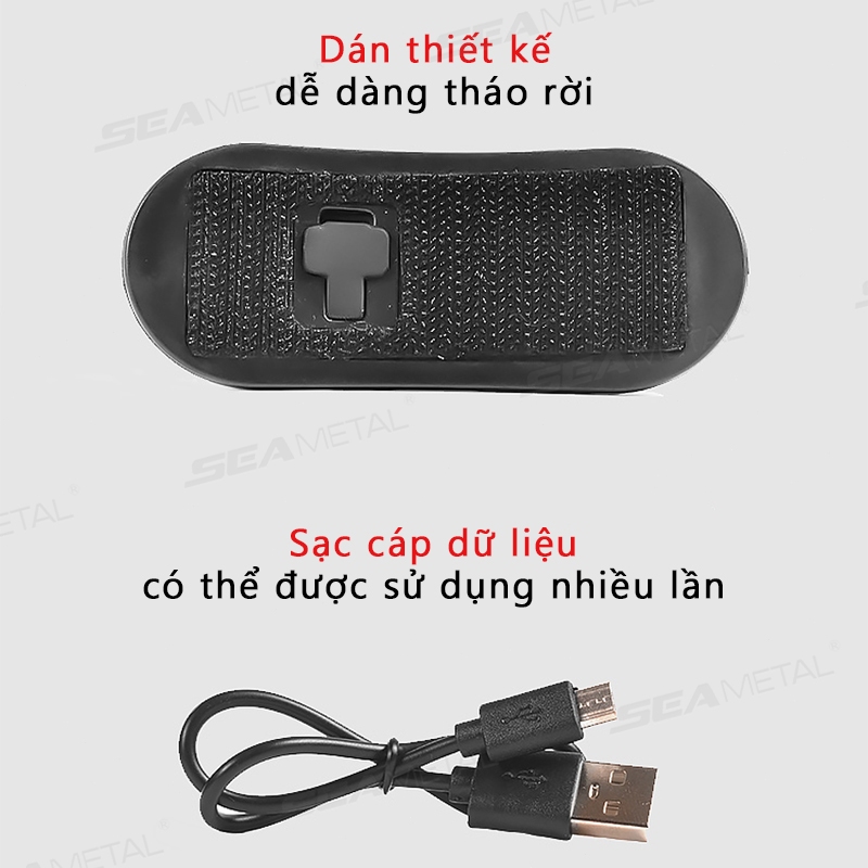 đèn cảnh báo xe máy SEAMETAL Đèn cảnh báo ban đêm xe máy Đèn mũ bảo hiểm