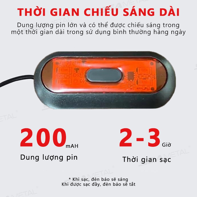 đèn cảnh báo xe máy SEAMETAL Đèn cảnh báo ban đêm xe máy Đèn mũ bảo hiểm